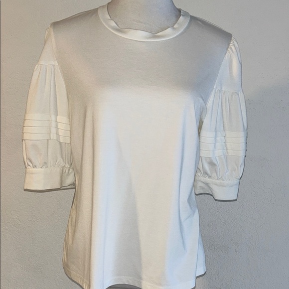 Gracia ,Elegant White Puff Sleeve Top - Picture 1 of 6